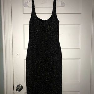 Shimmer Black/ Navy Long Dress